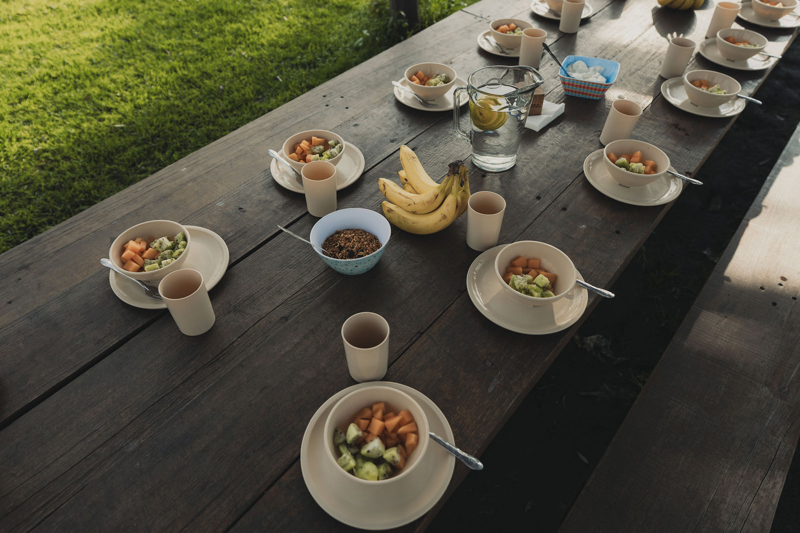 A shared breakfast spread